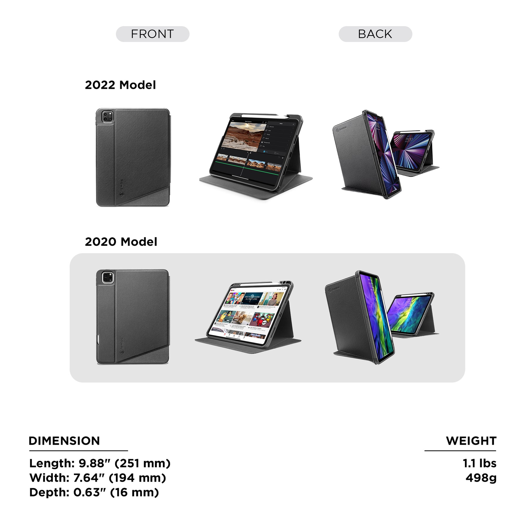 Inspire B50 Tri-Mode Case For iPad Pro 11" - Purple
