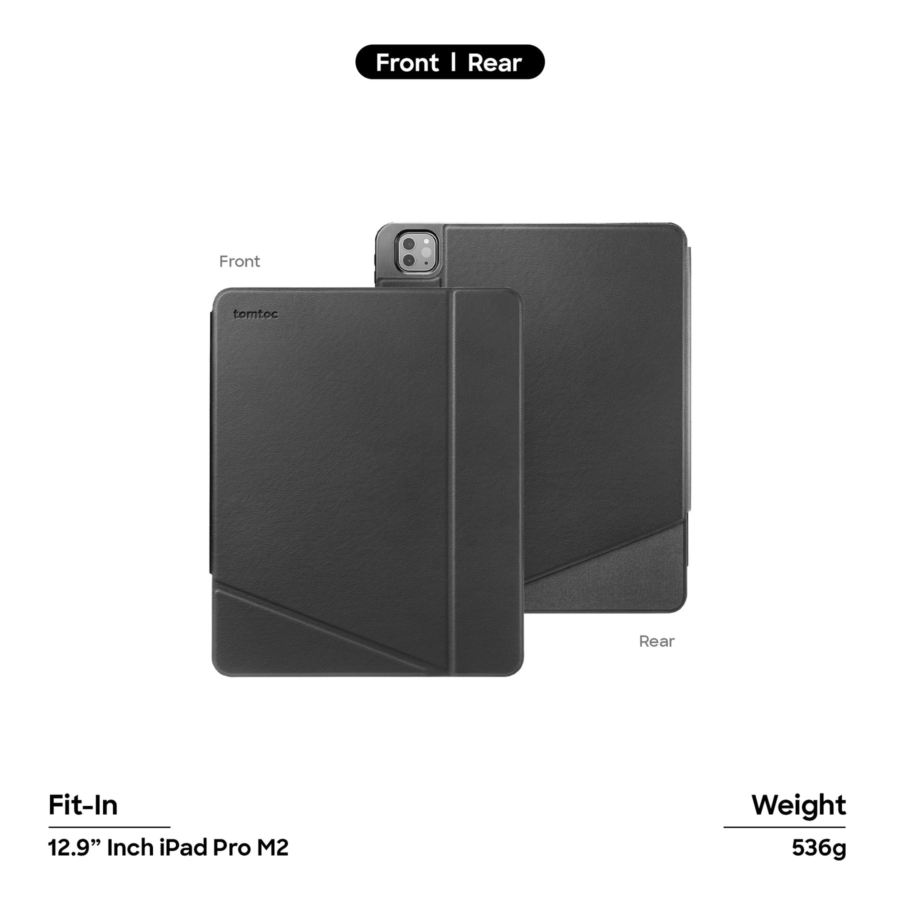 tomtoc B50 iPad Pro Case Trifold Vertical 11 Inch & 12.9 Inch Tablet Casing iPad Case