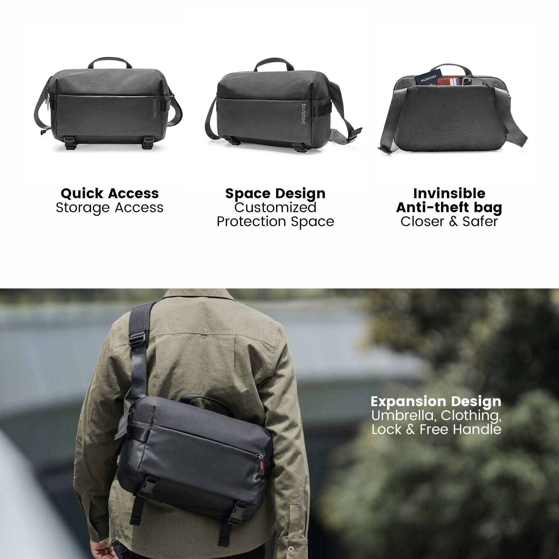 Explorer T21 Laptop Sling Bag 14" - Black