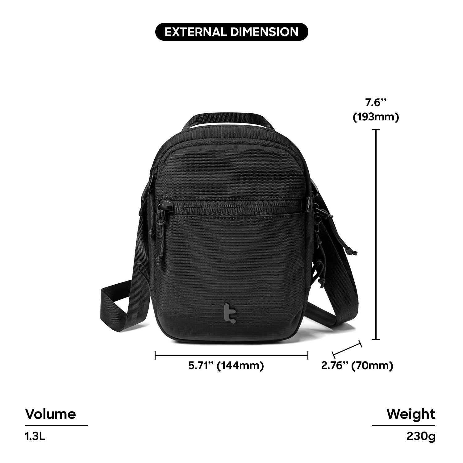 tomtoc T37 Travel Crossbody Bag RFID Protection Unisex Sling Bag Shoulder Bag