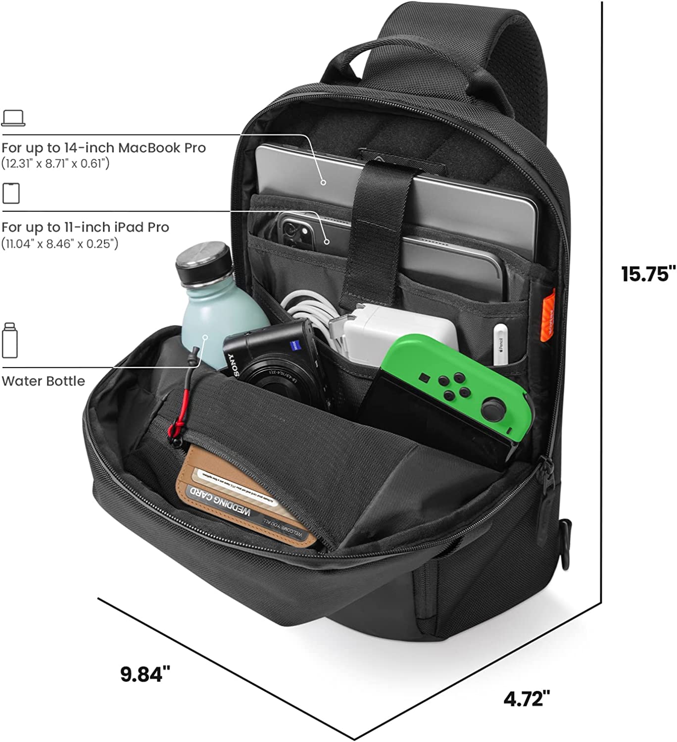 Explorer T24 Croxbody Bag 14" - Black