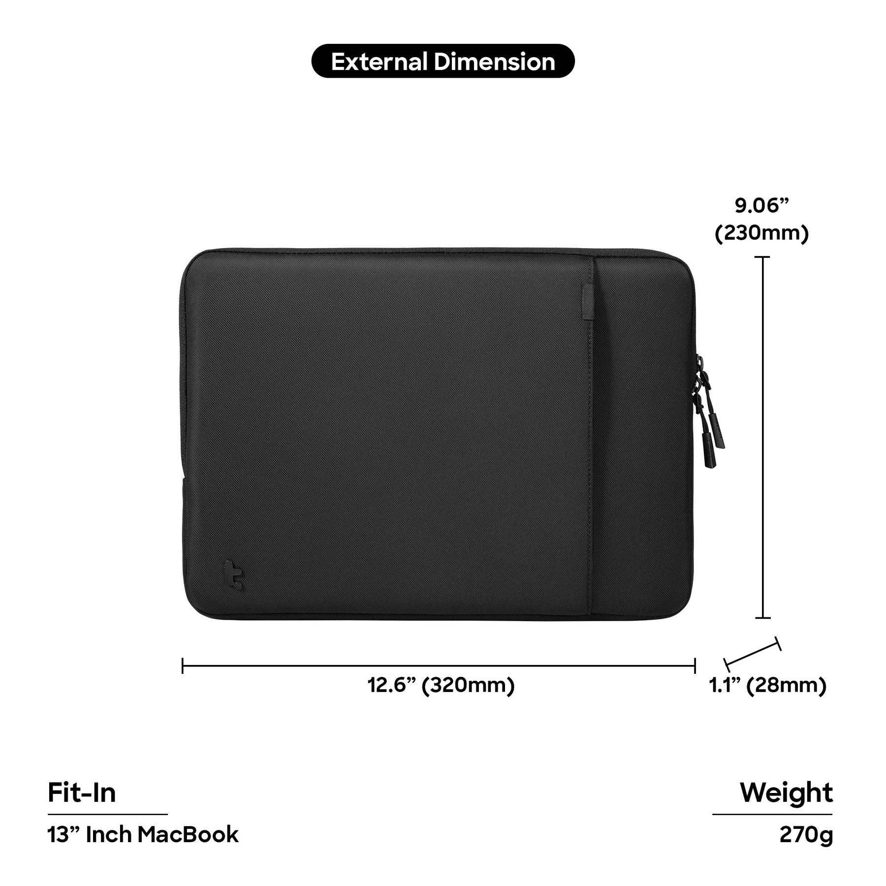 tomtoc A13 Premium Laptop Sleeve 13 Inch Water Resistant MacBook Sleeve 360 Protective Laptop Bag