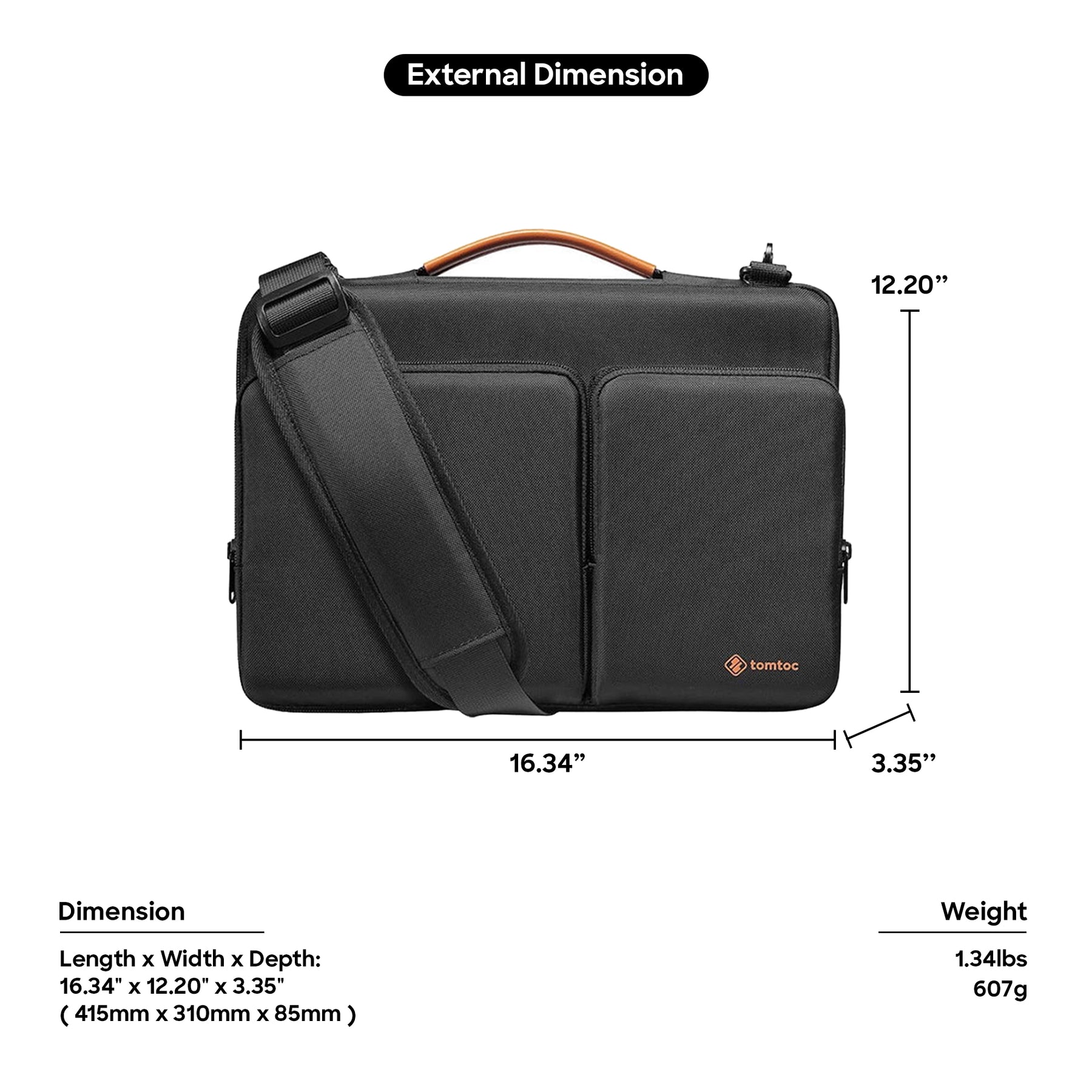 Defender A42 Messenger Bag 15.6" - Black