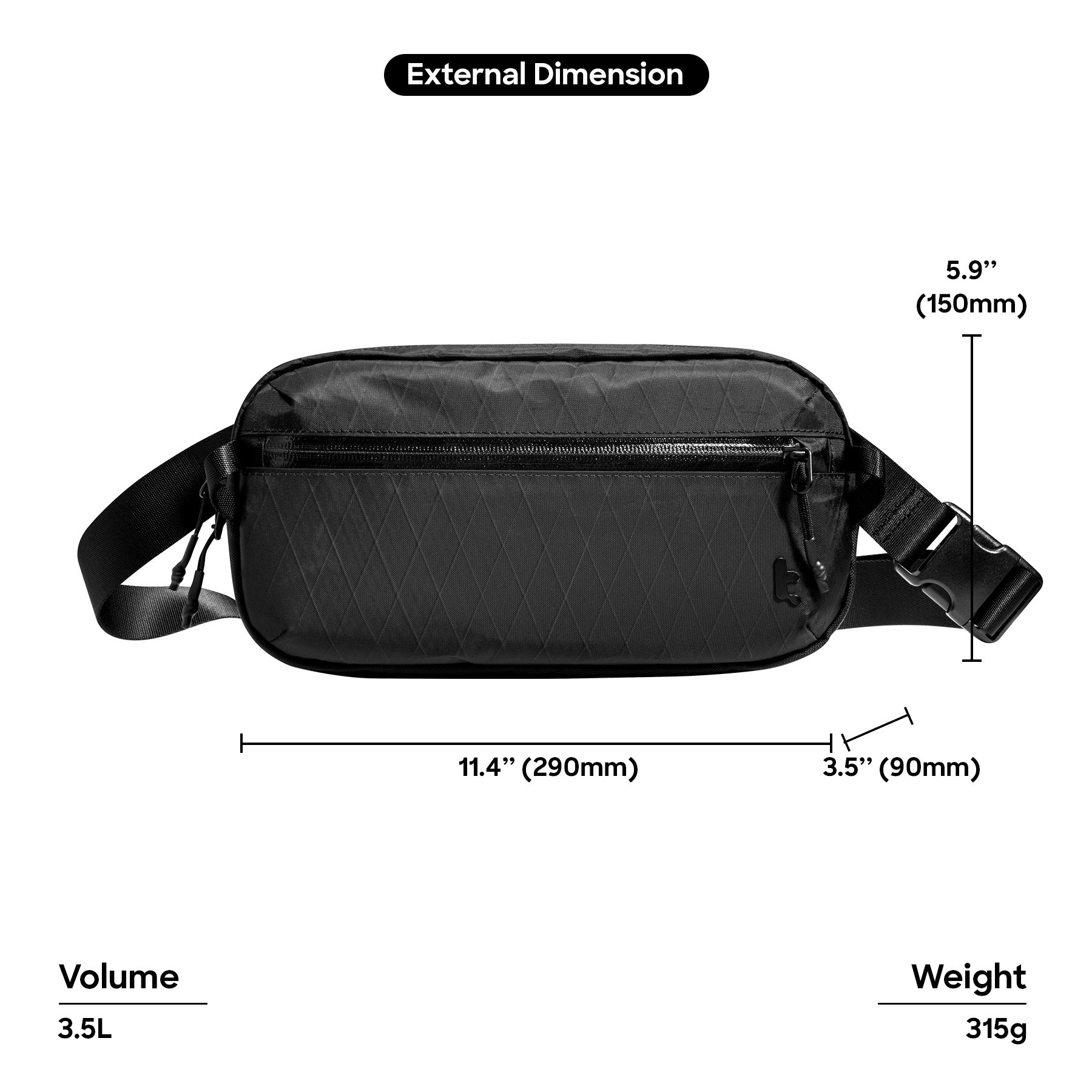 tomtoc T35 X-Pac Chest Bag RFID Protection Sling Bag Men Crossbody Bag Daily Shoulder Bag