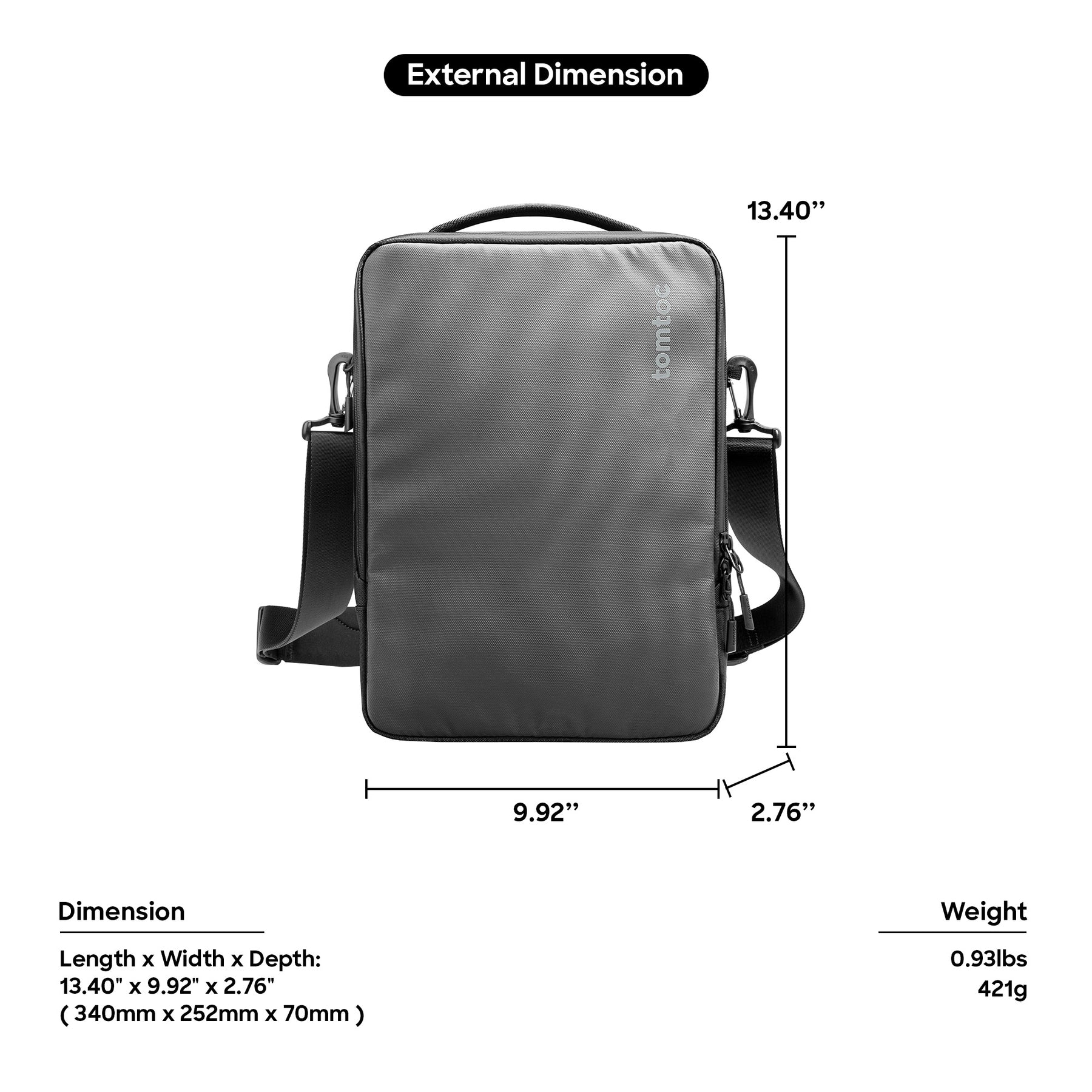 Defender-Ace A04 Messenger Bag 14" - Black