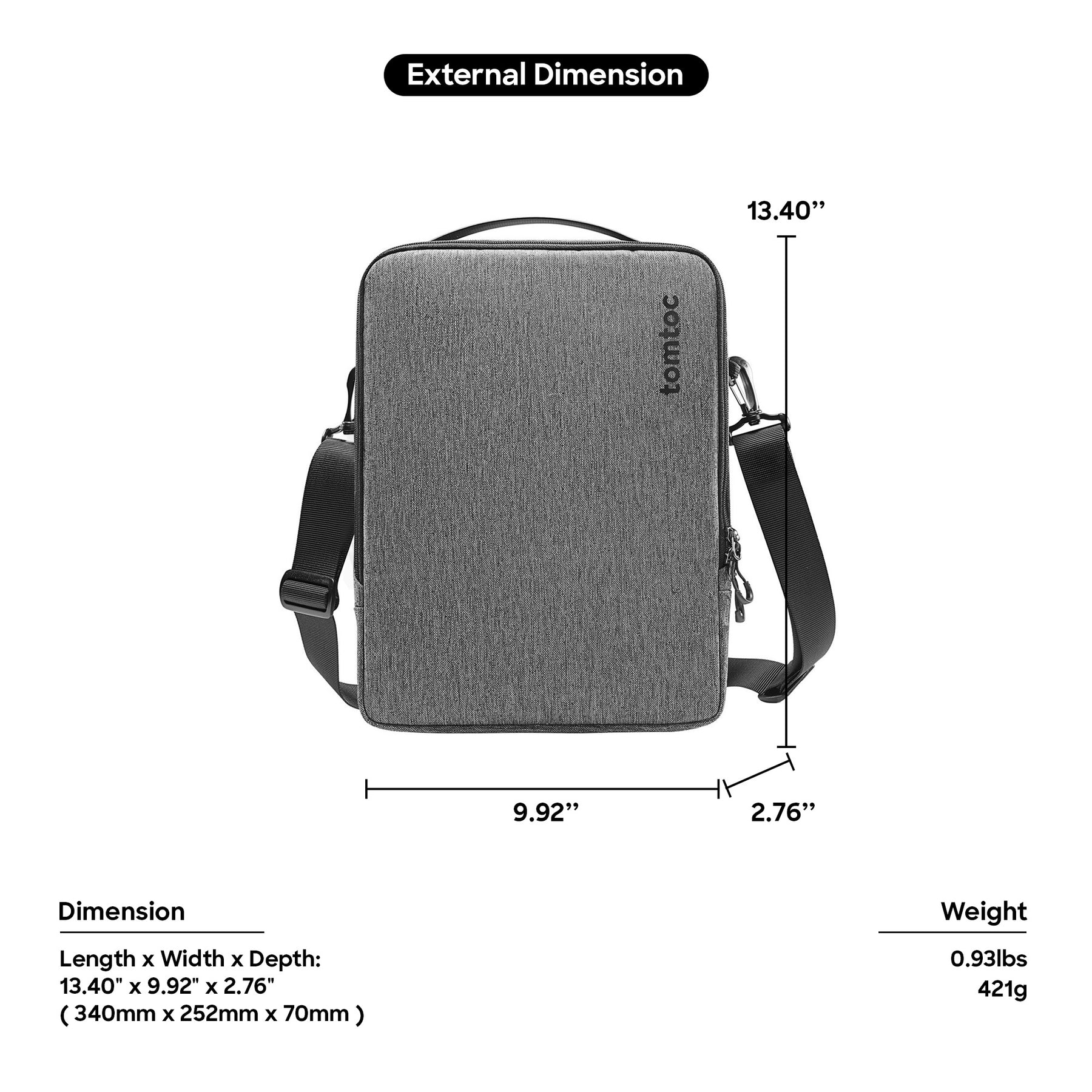 Defender-Ace A04 Messenger Bag 14" - Gray