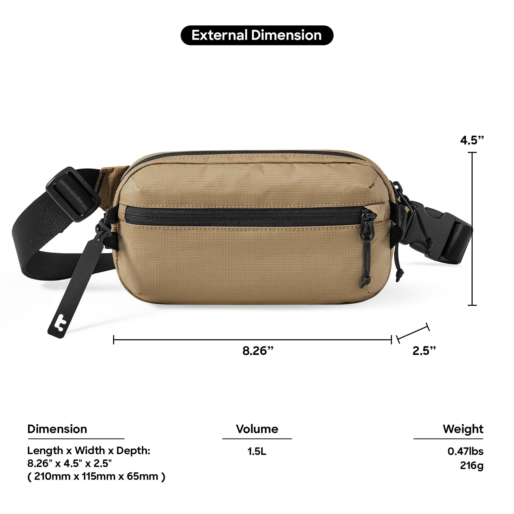 Aviator T33 Sling Bag (S) 1.5L - Khaki