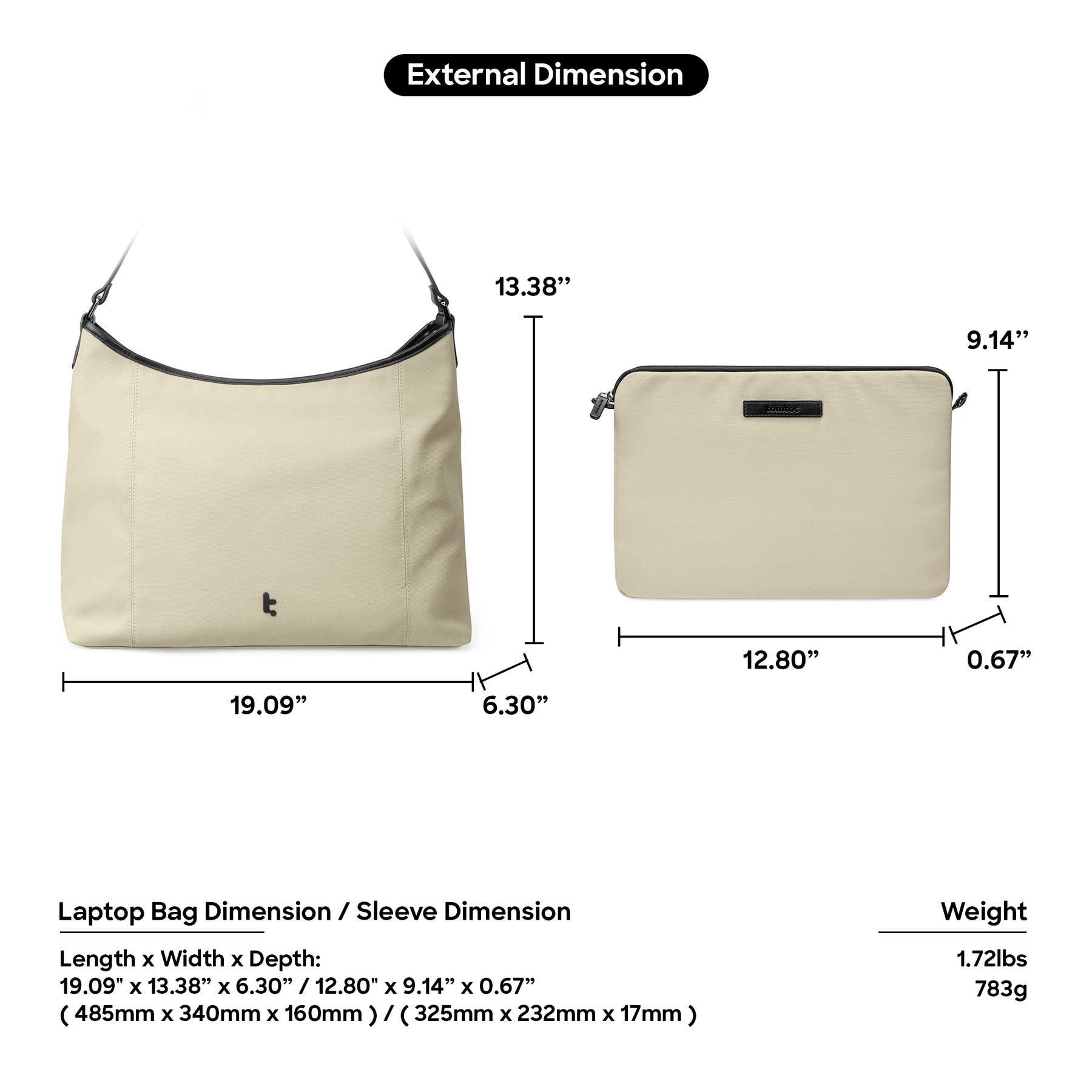 The-Her T28 Tote Bag 14" - Khaki