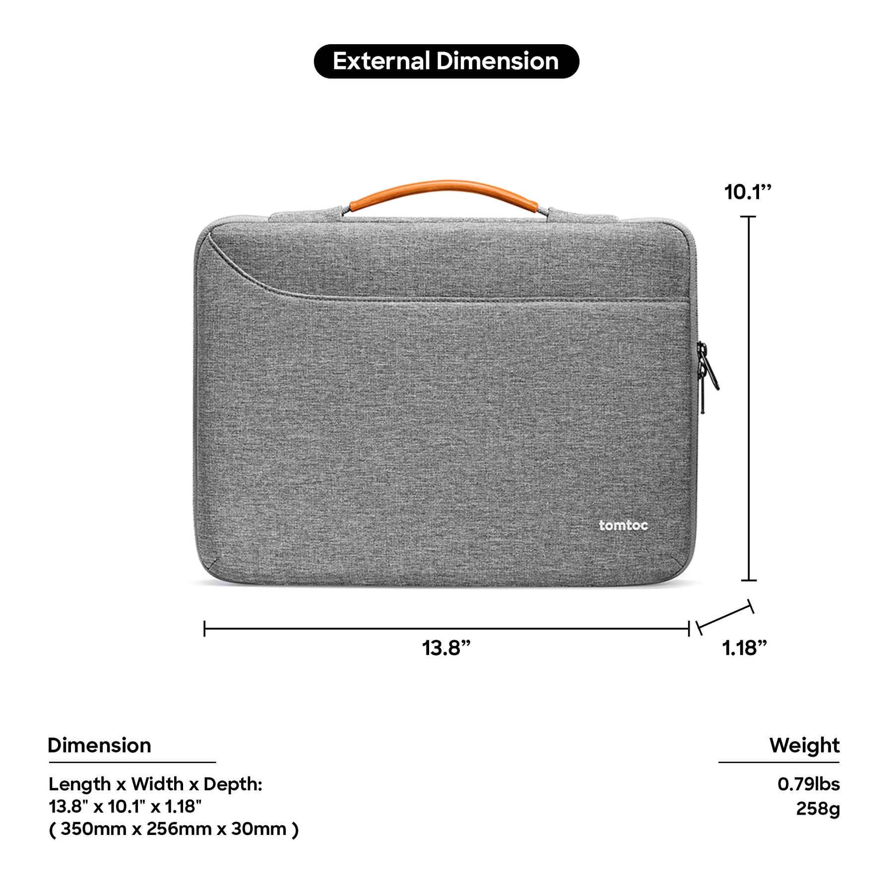 Defender A22 Laptop Briefcase 14" - Gray