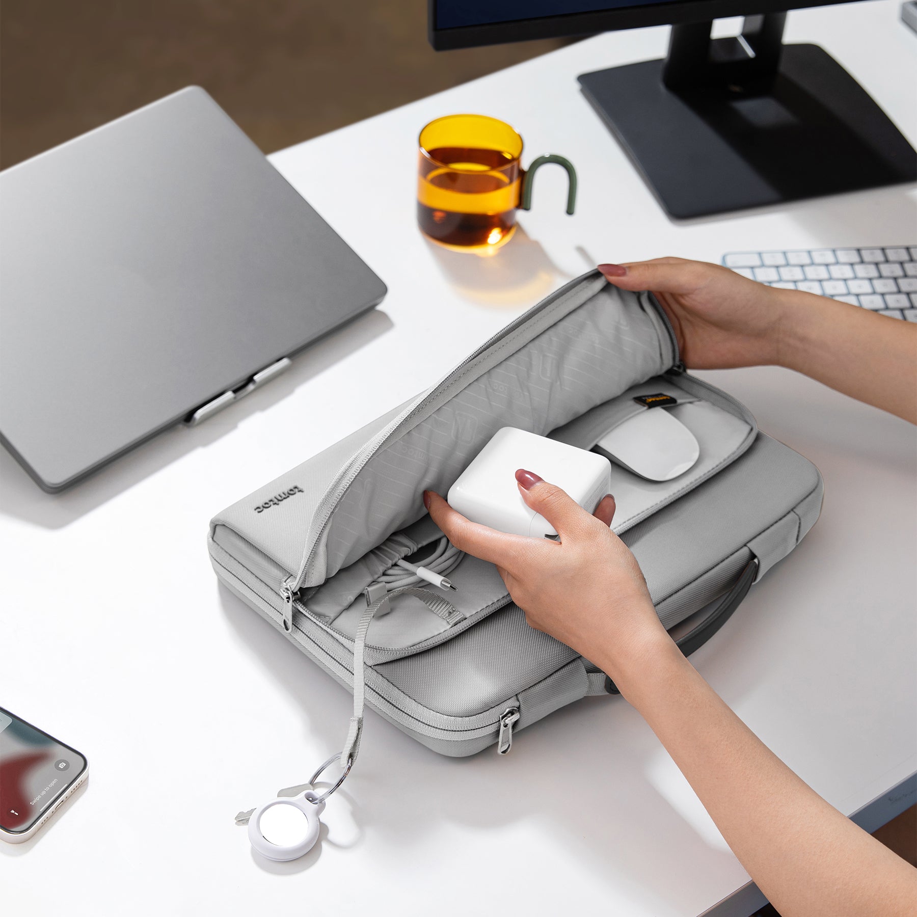 Defender A14 Laptop Briefcase (Macbook) 15" - Gray