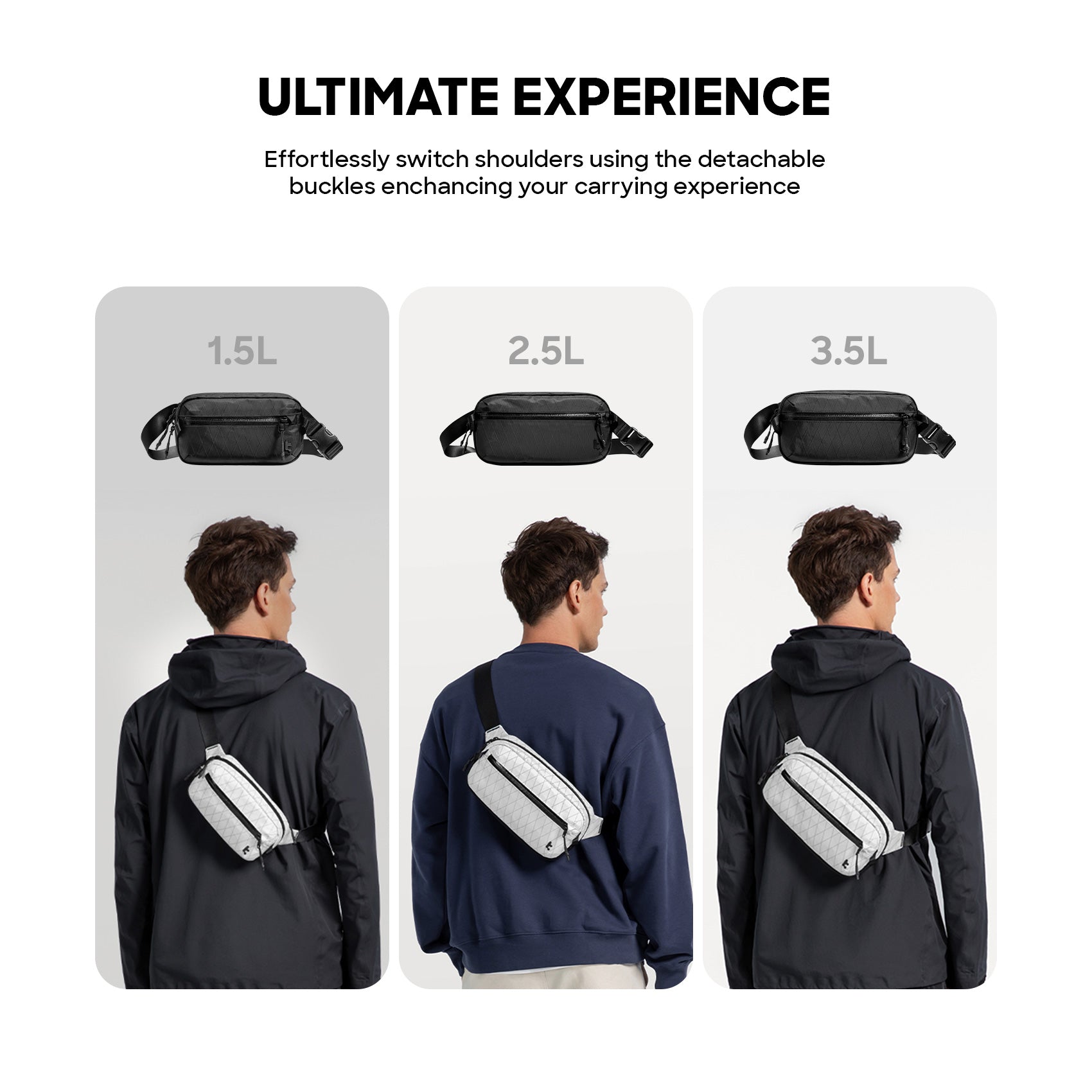 tomtoc T35 X-Pac Chest Bag RFID Protection Sling Bag Men Crossbody Bag Daily Shoulder Bag