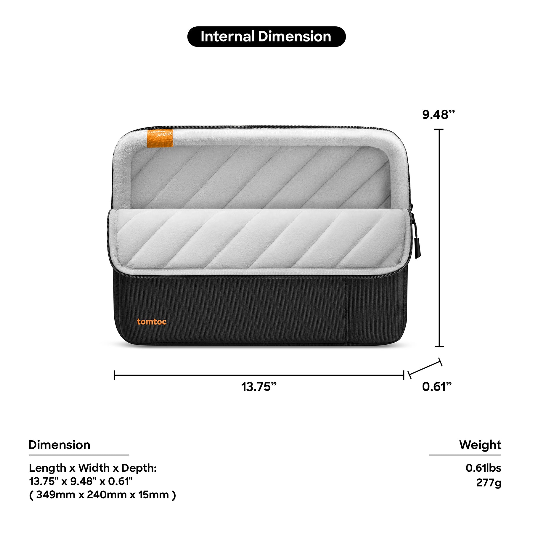 Defender A13 Laptop Sleeve & Pouch (Macbook) 15" - Gray