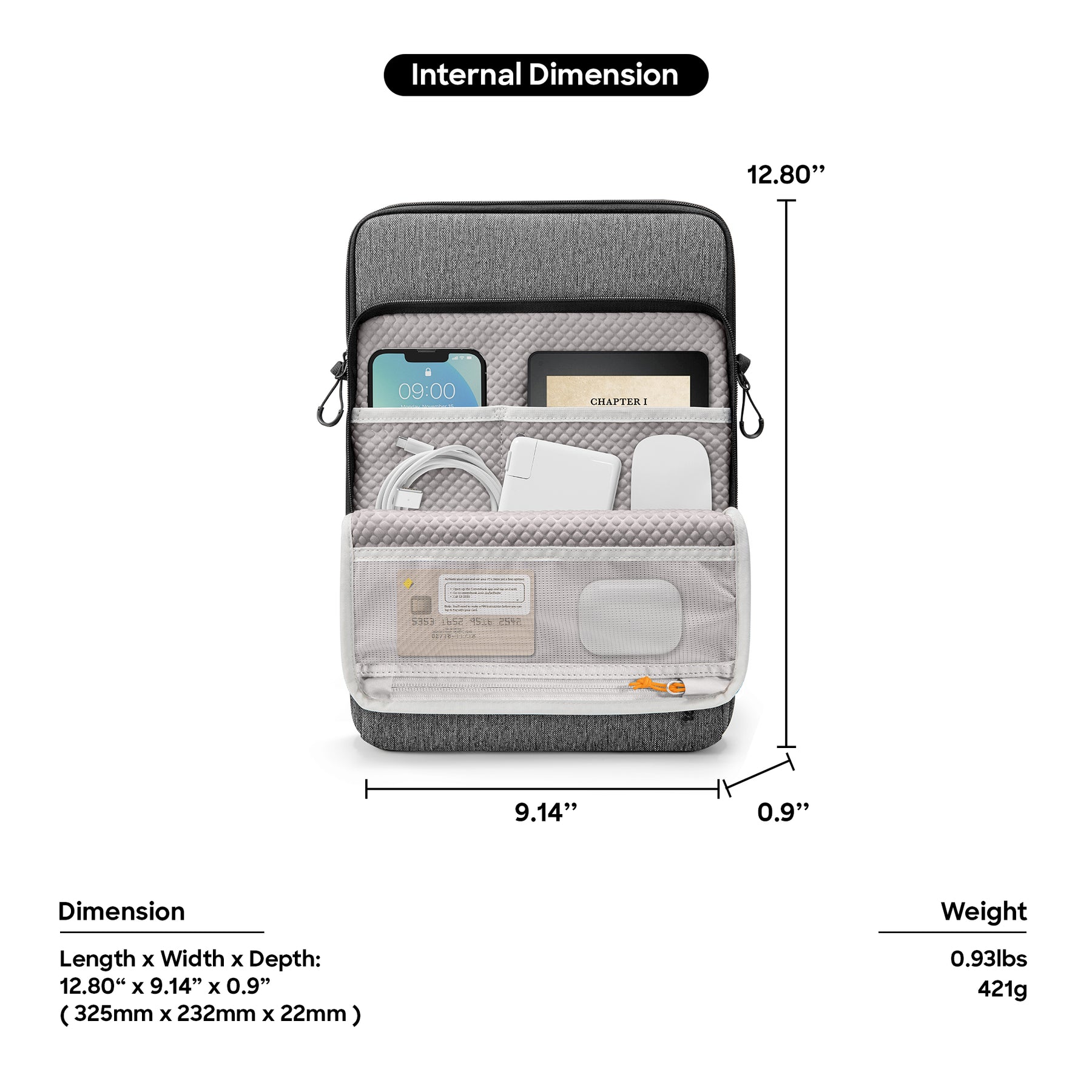 Defender-Ace A04 Messenger Bag 14" - Gray