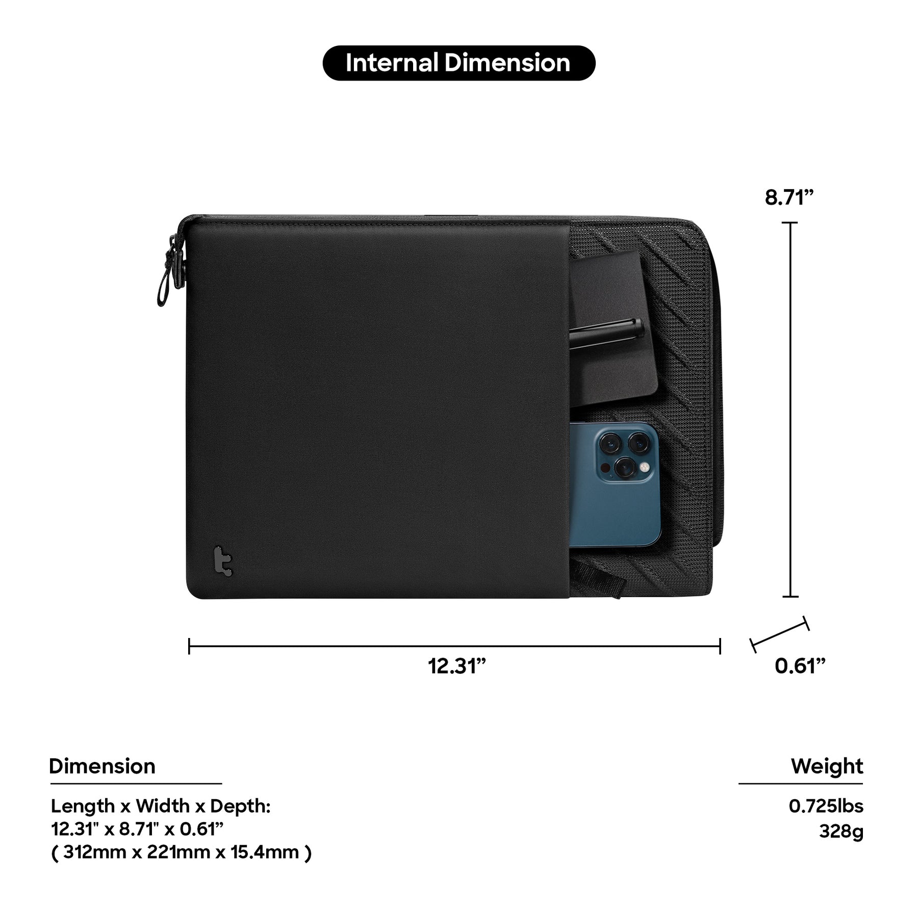 Voyage A10 Laptop Sleeve 14" (Macbook) - Black