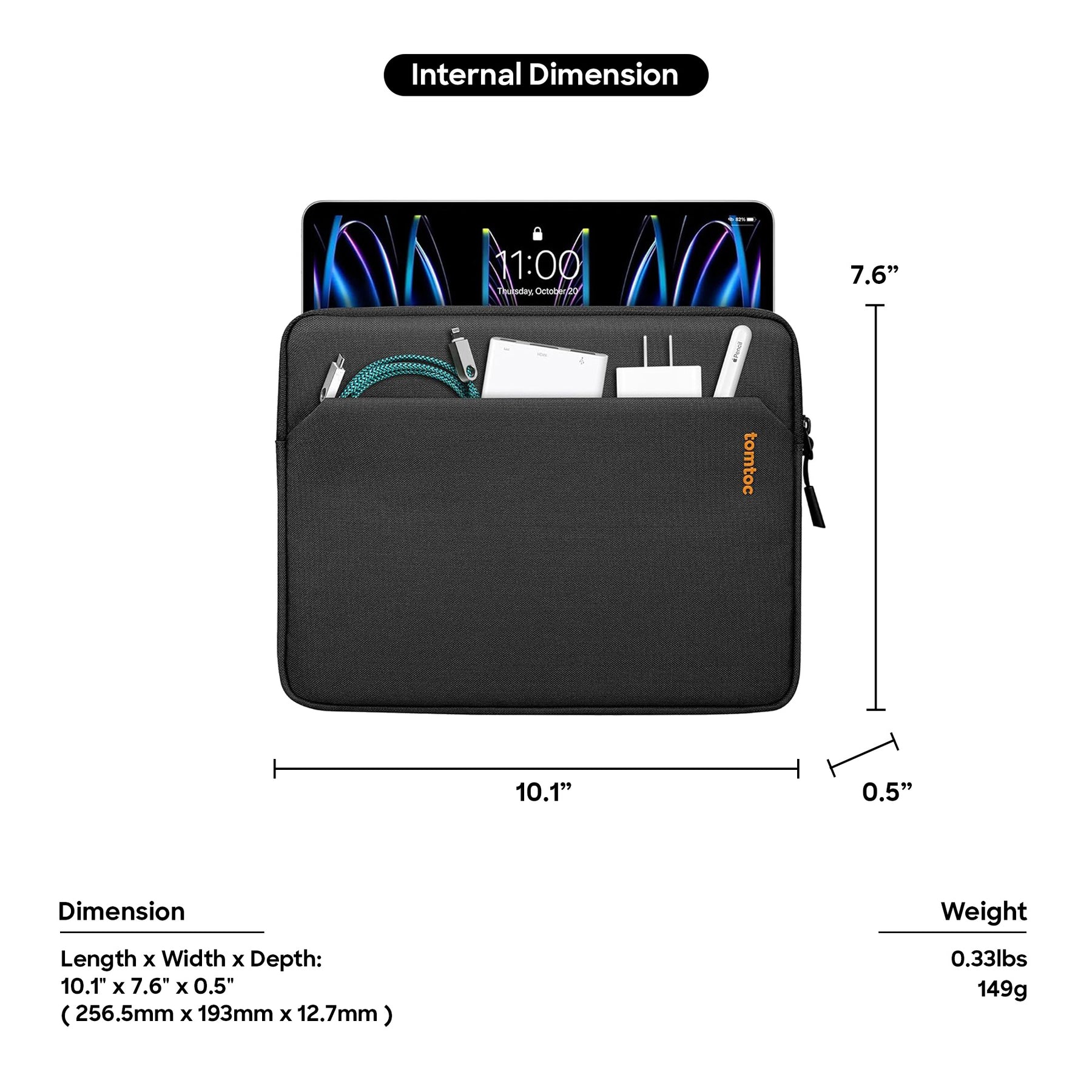 Light B18 Tablet Sleeve 11" - Gray