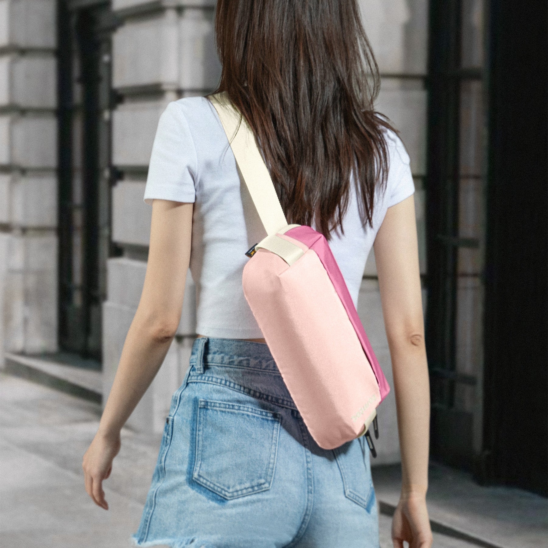 tomtoc Minimalist EDC Sling Men Bag / Crossbody Bag / Shoulder Bag / Chest Bag - Pink