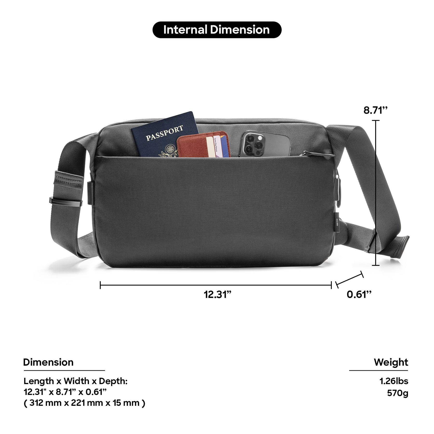 Explorer T21 Laptop Sling Bag 14" - Black