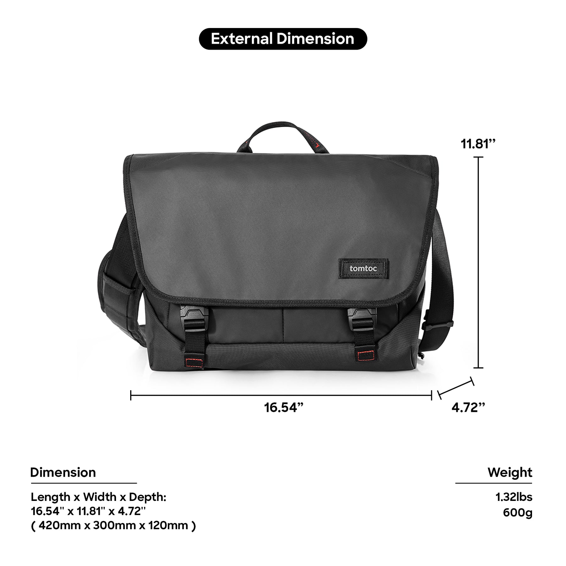 Explorer T22 Messenger Bag 16" - Black