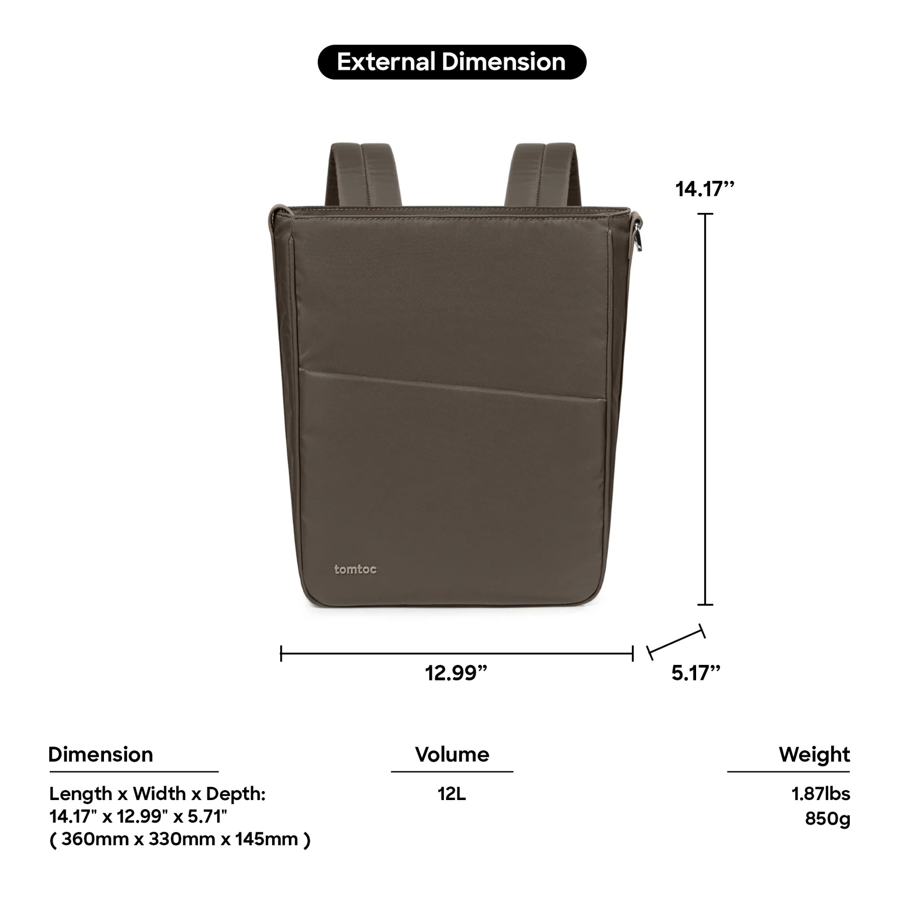 Slash T62 2 in 1 Backpack 14" - Taupe