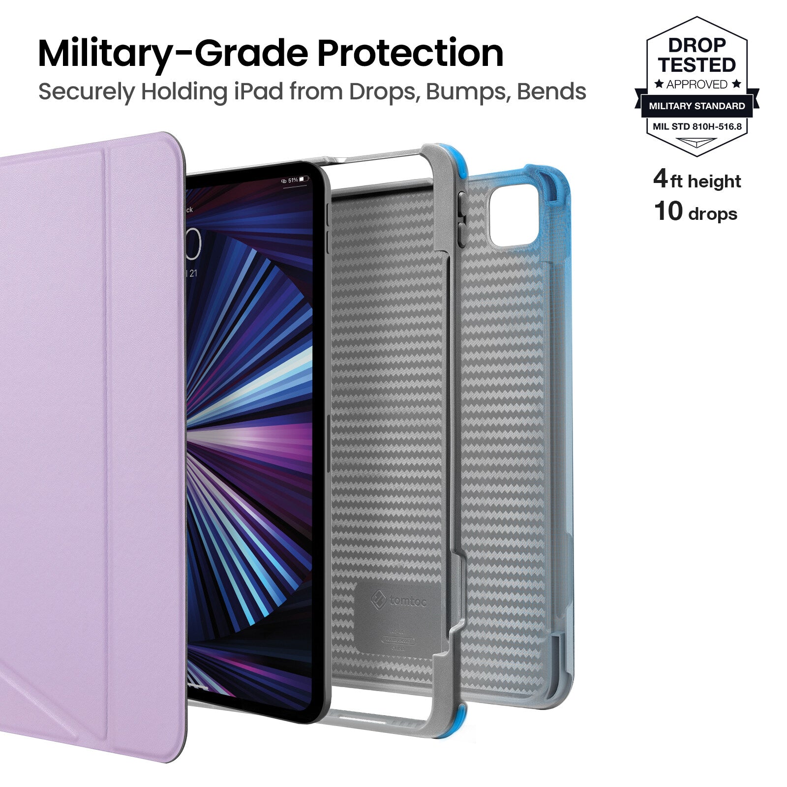 Inspire B50 Tri-Mode Case For iPad Pro 11" - Purple
