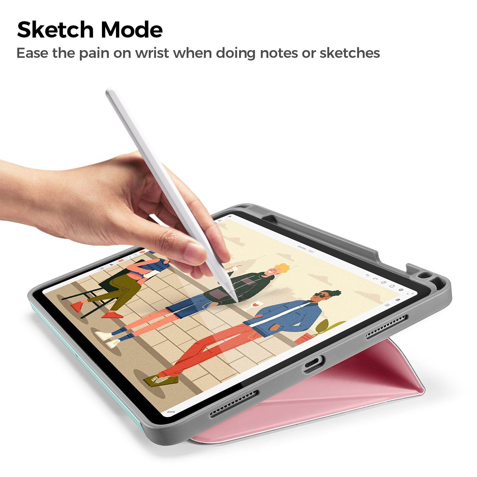 tomtoc 11 Inch Trifold Vertical Case - Pink