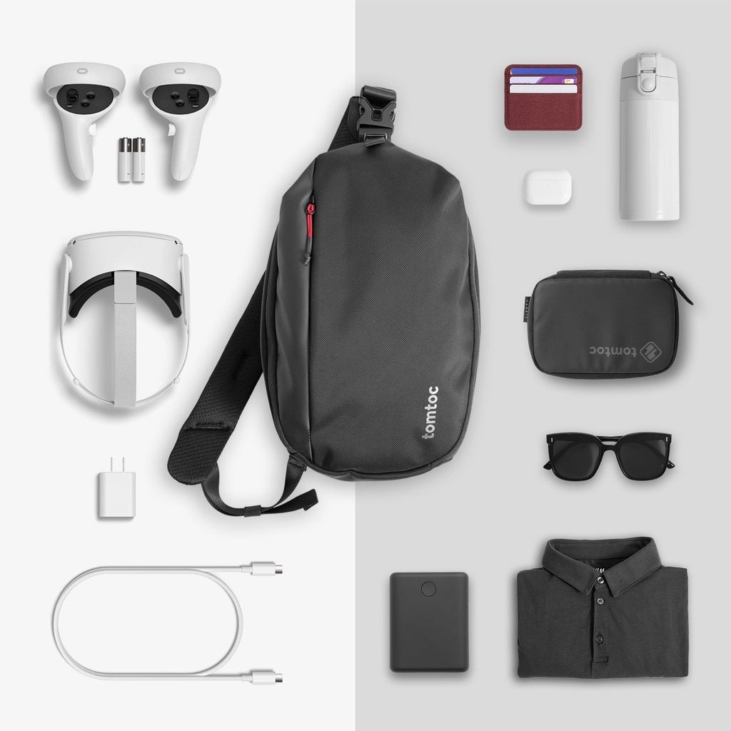 tomtoc Oculus Quest 2 Men Bag / Shoulder Bag / Sling Bag / Crossbody Bag - Black