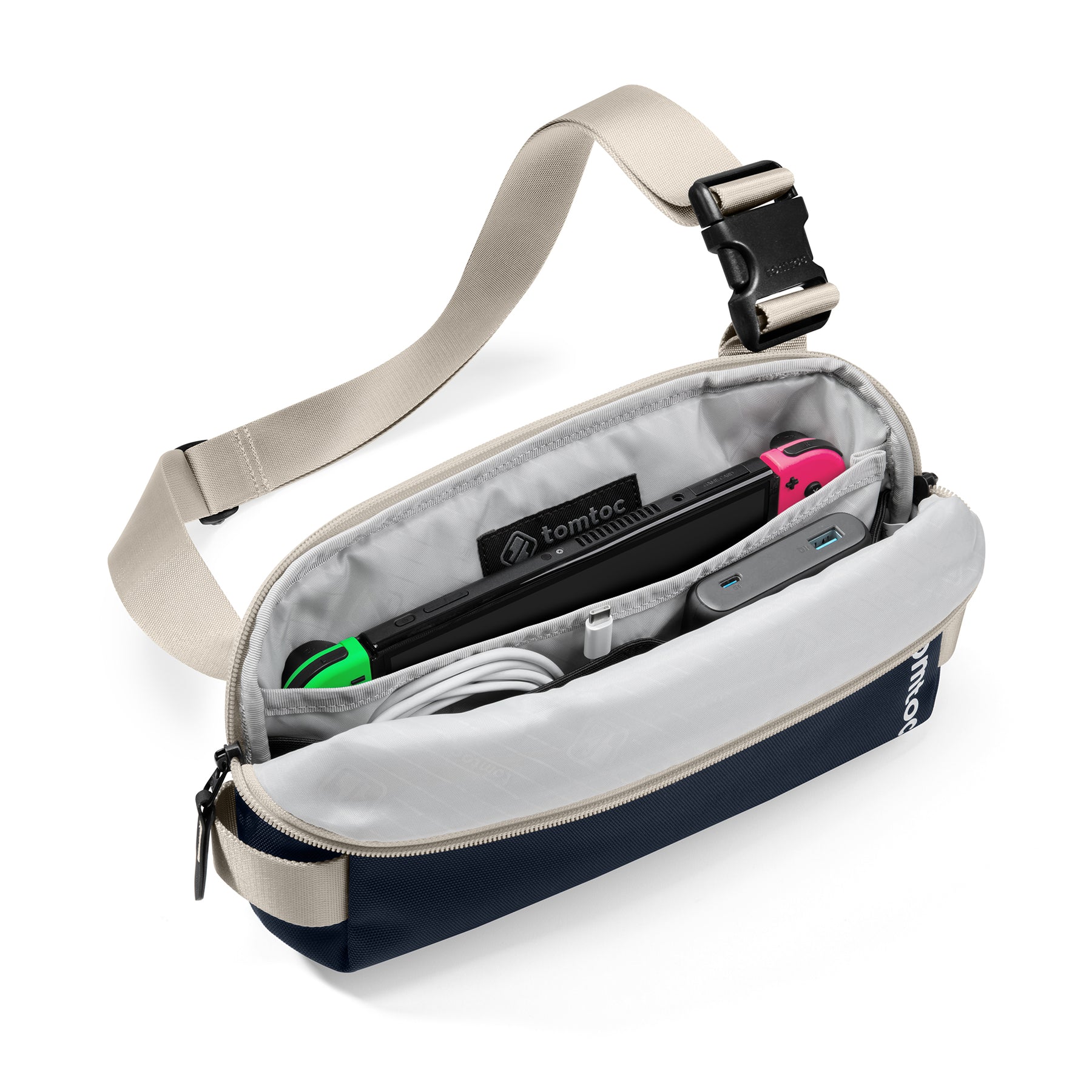 inky blue sling bag
