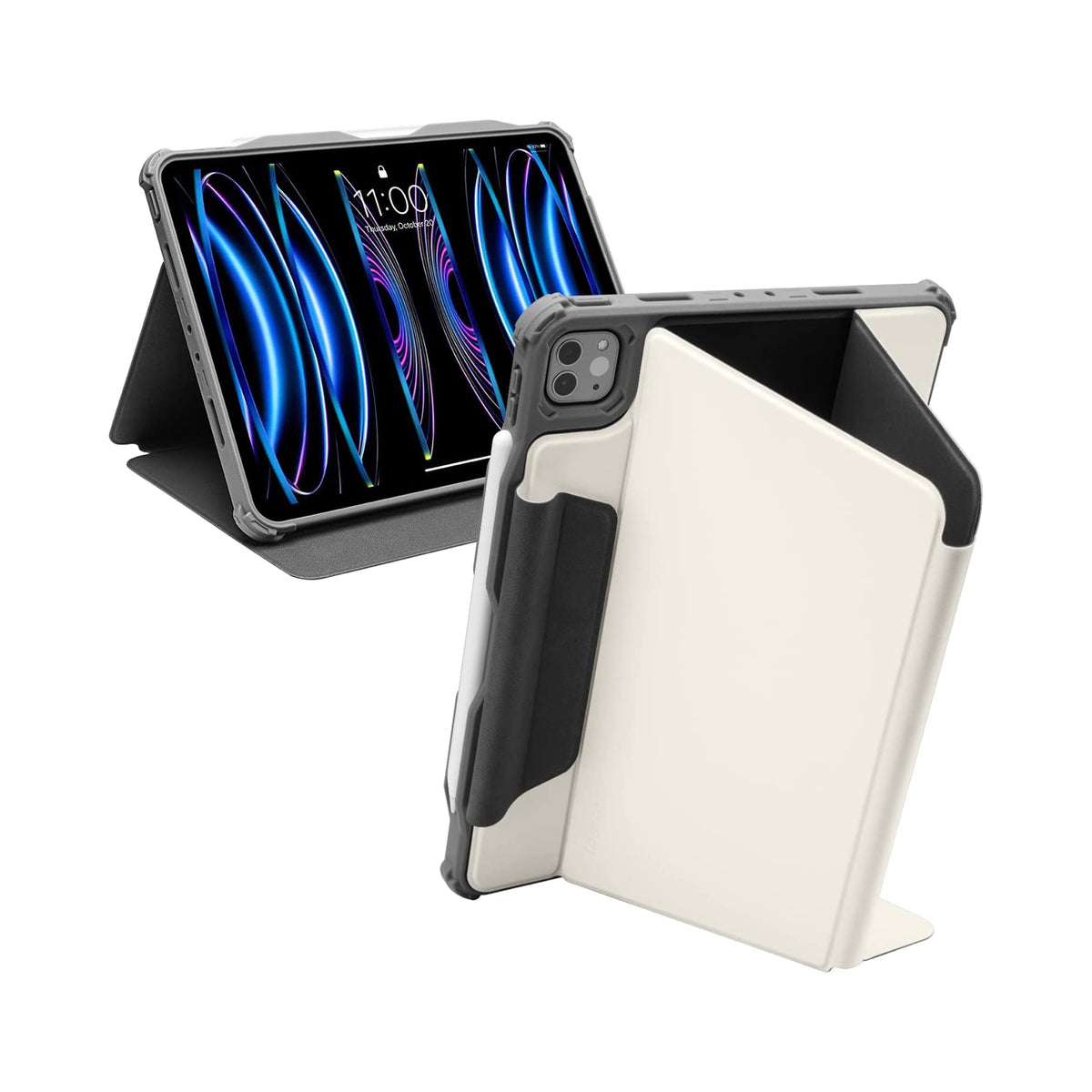 tomtoc 11 Inch iPad Pro Wireless Apple Pencil Charging / Detachable Protective Case - White
