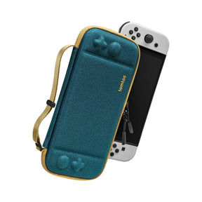 tomtoc Slim Protective Carrying Case with 10 Game Cartridges - Nintendo Switch & OLED Model - Turquoise