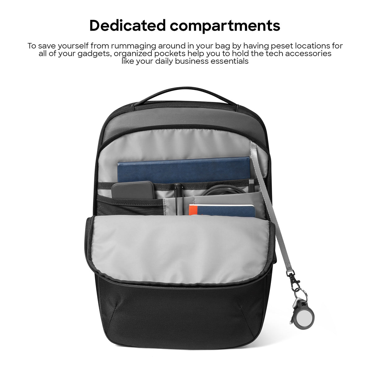tomtoc 15.6 Inch Explorer Laptop Backpack - Black