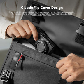 tomtoc 11 Inch Water-Resistant Lightweight Casual Shoulder Bag / Messenger Bag / Small Satchel Bag / Crossbody Bag - Black