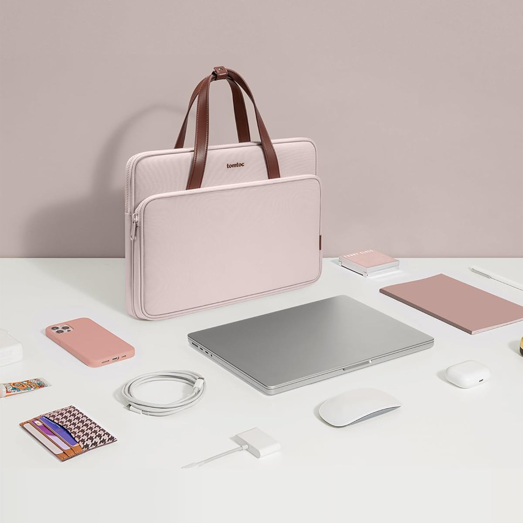 tomtoc 14 Inch Lady Laptop Bag / Handbag Women / Ladies Bag - Pink