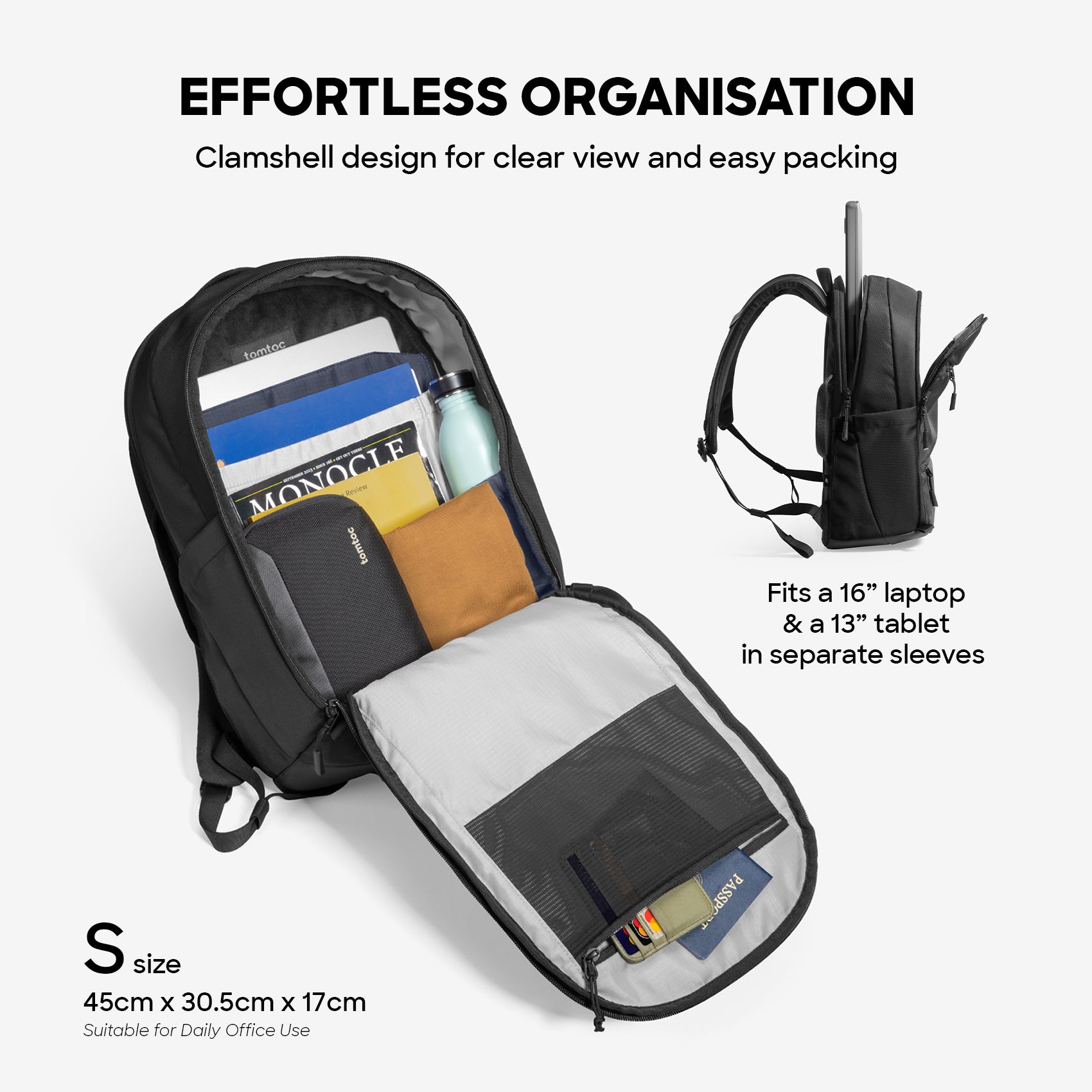 tomtoc UrbanEX-T77 Laptop Backpack - S / M / L