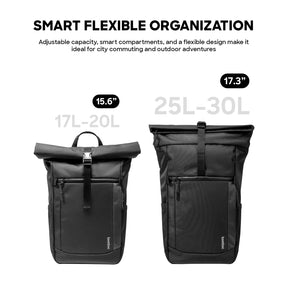 tomtoc T61 Rolltop Laptop Backpack 15.6 & 17.3 Inch MacBook Bag