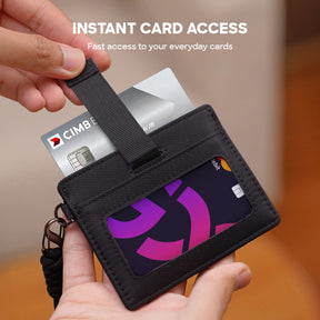 tomtoc Card Holder for Men RFID Blocking Card Wallet Free Lanyard