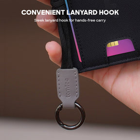 tomtoc Card Holder for Men RFID Blocking Card Wallet Free Lanyard
