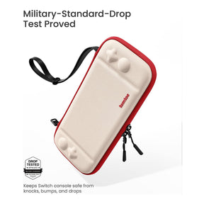 tomtoc Slim Protective Carrying Case with 10 Game Cartridges - Nintendo Switch & OLED Model - Red White