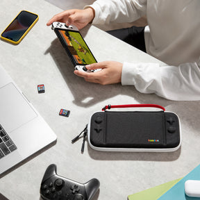 tomtoc Slim Protective Carrying Case with 10 Game Cartridges - Nintendo Switch & OLED Model - Magic Black