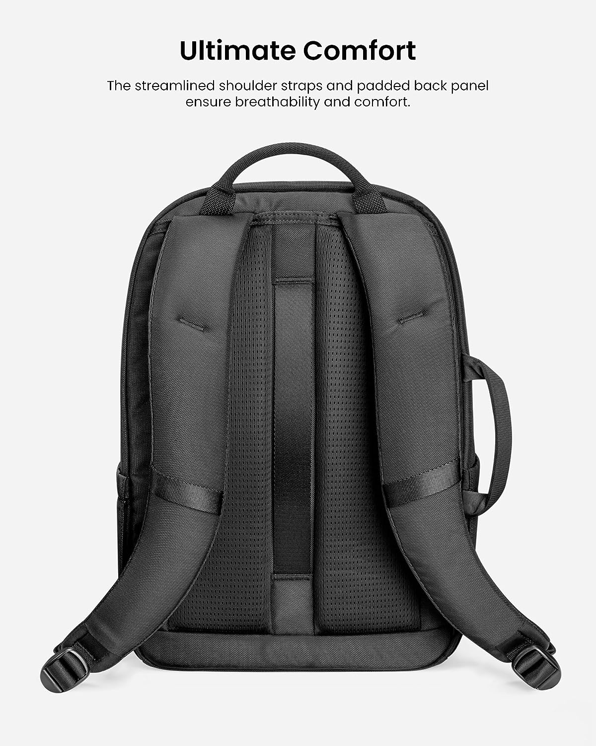 tomtoc 15.6 Inch Premium Urban Laptop Backpack - Black