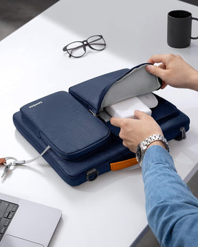 tomtoc 15 Inch Versatile Laptop Messenger Bag - Navy Blue