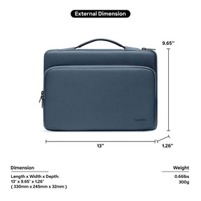 tomtoc 13 Inch Versatile 360 Protective Laptop Briefcase - Blue
