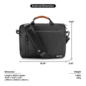 tomtoc 15.6 Inch Casual Laptop Messenger Bag / Business Shoulder Bag - Gray