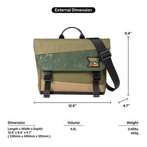 tomtoc G-Crew 11 Inch Water-Resistant Lightweight Casual Shoulder Bag / Messenger Bag / Small Satchel Bag - Green