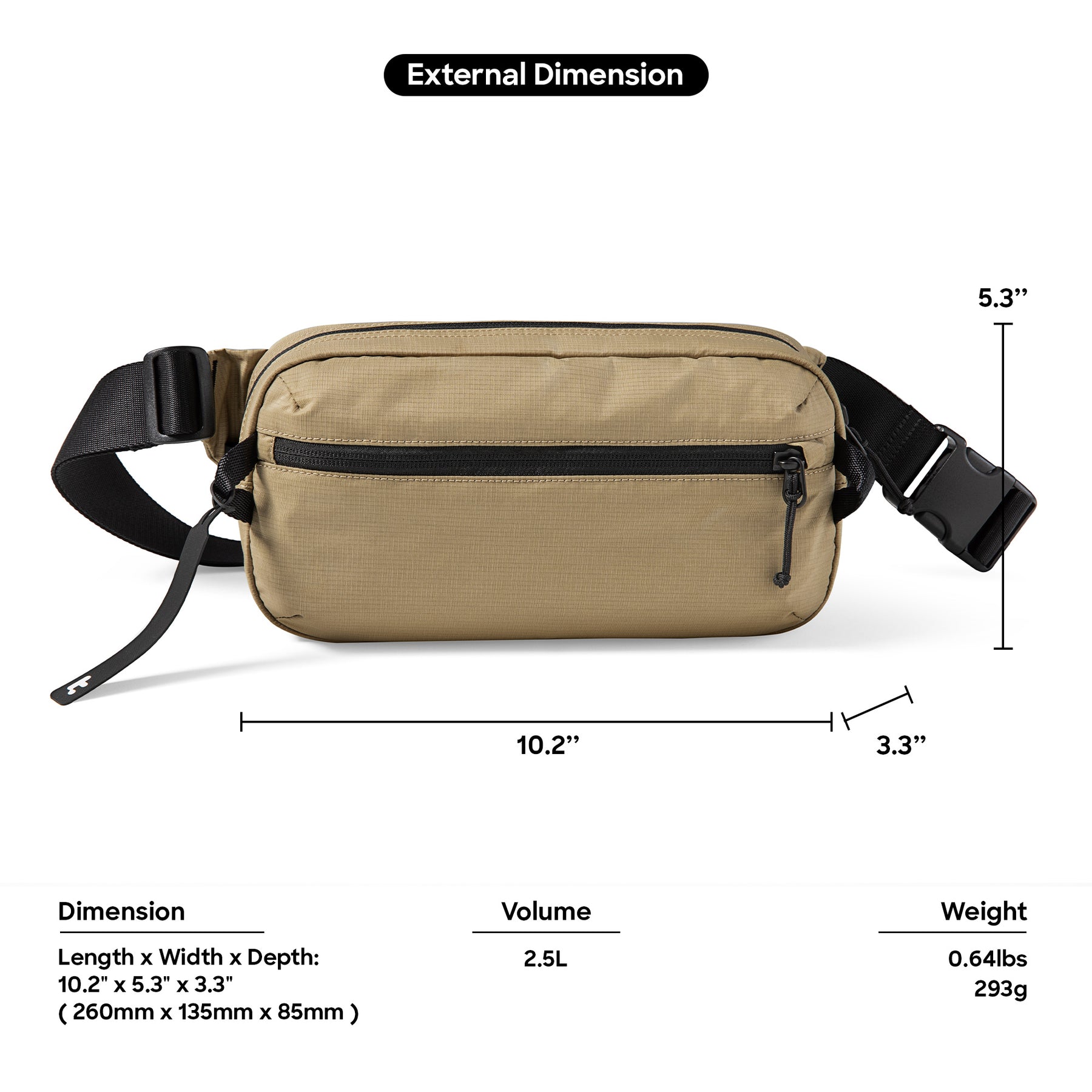 Aviator T33 Sling Bag (M) 2.5L - Khaki