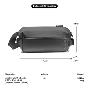 tomtoc Minimalist EDC Sling Men Bag / Crossbody Bag / Shoulder Bag / Chest Bag - Black