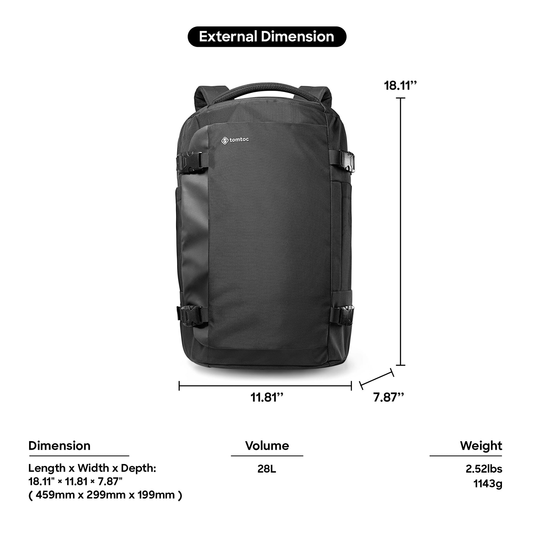 Navigator T66 Travel Backpack 28L - Black