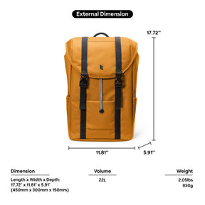tomtoc 15.6 Inch VintPack Flap Laptop Backpack - Gray