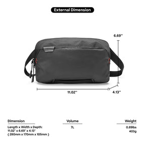 tomtoc G-Sling Crossbody Shoulder Bag / Crossbody Bag / Men Bag / Nintendo Switch Bag - Black