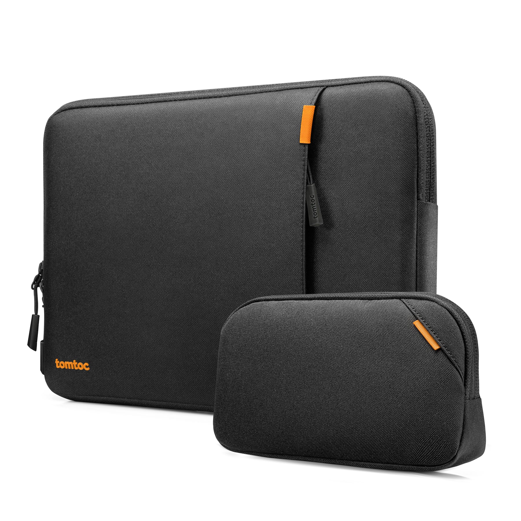 tomtoc 15 Inch Versatile 360 Protective MacBook Sleeve With Accessories Pouch - Black