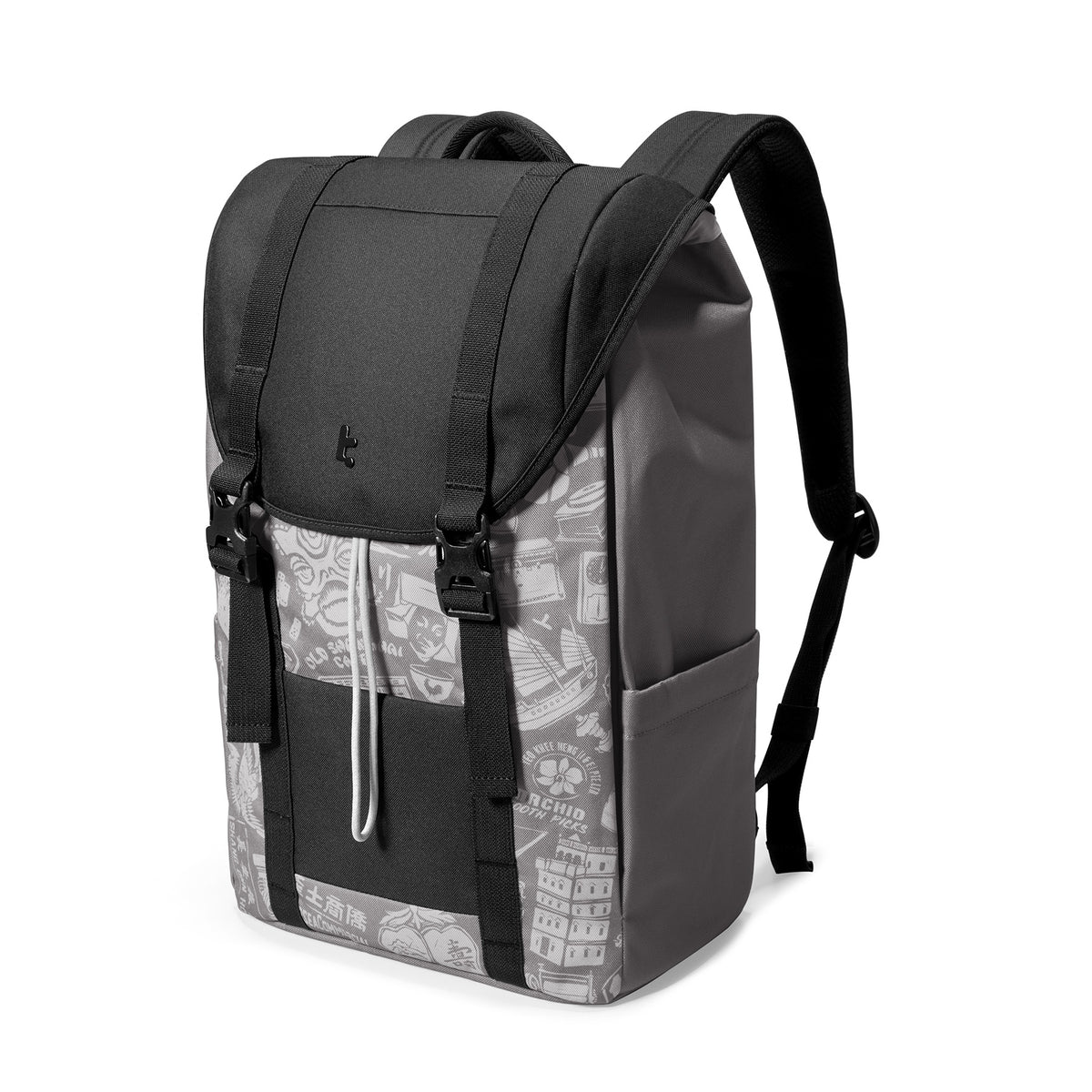 tomtoc OCHM 15.6 Inch VintPack Flap Laptop Backpack - Gray